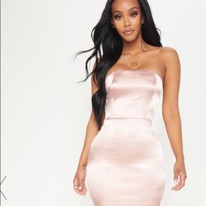 Rose Gold Satin Dress
